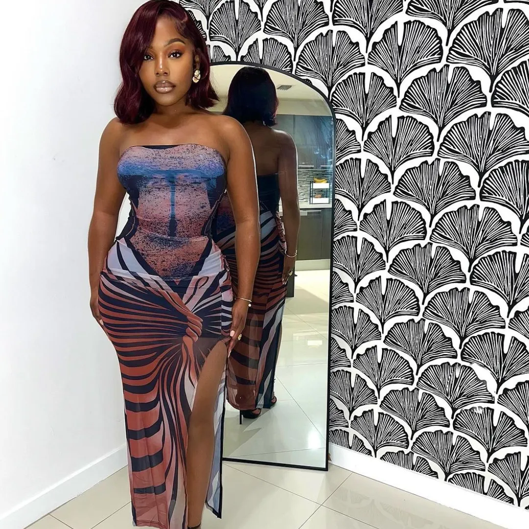 Cocoon Side Split Dress sold by Azel Clothing