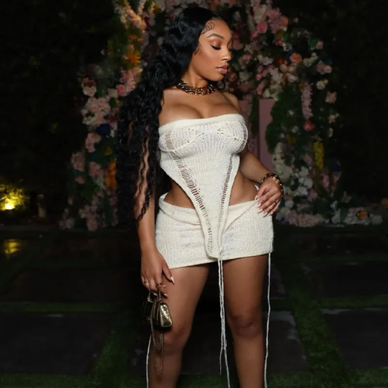 Knitted Bandeau Set sold by Azel Clothing