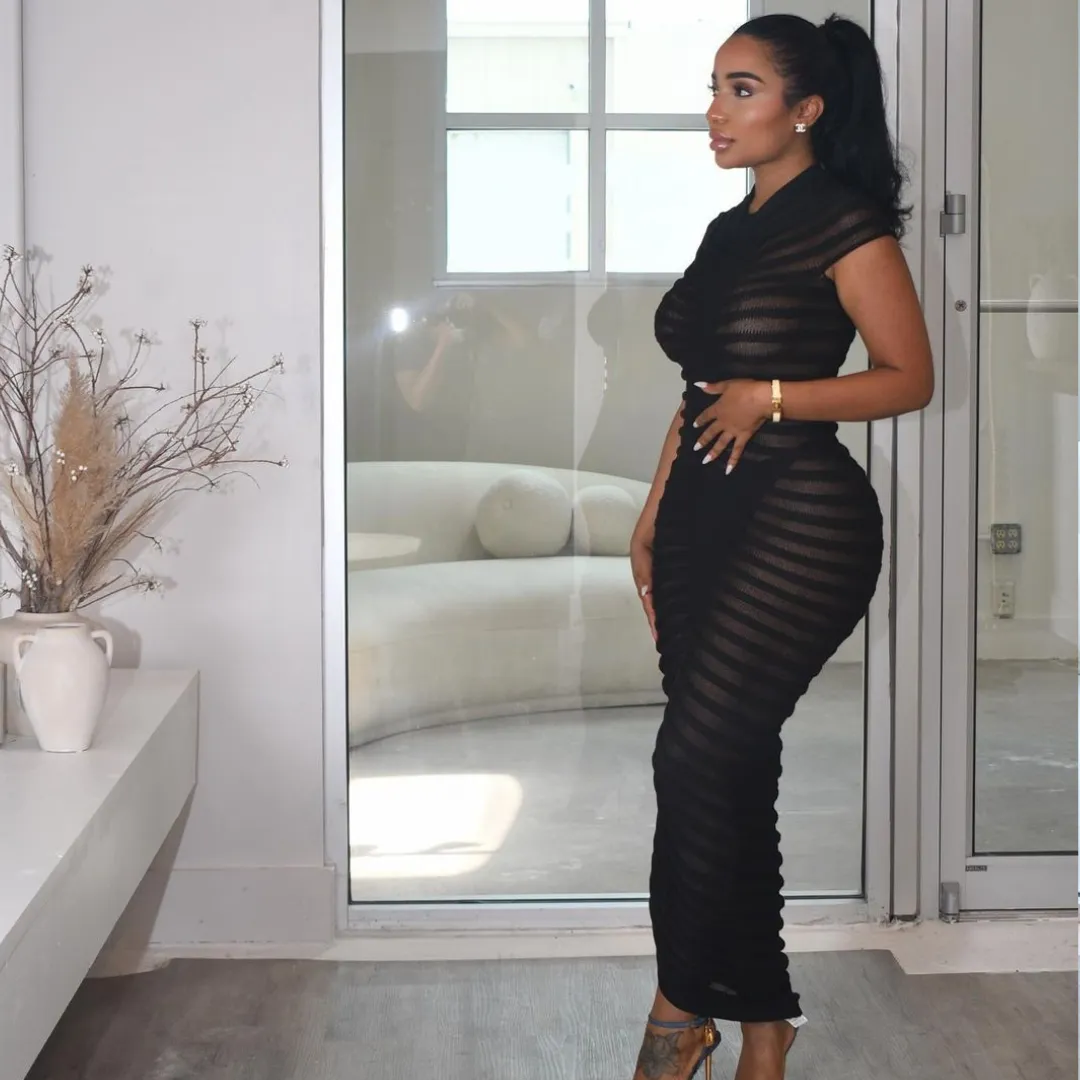 Black Spinal Dress sold by Azel Clothing product image thumbnail 2