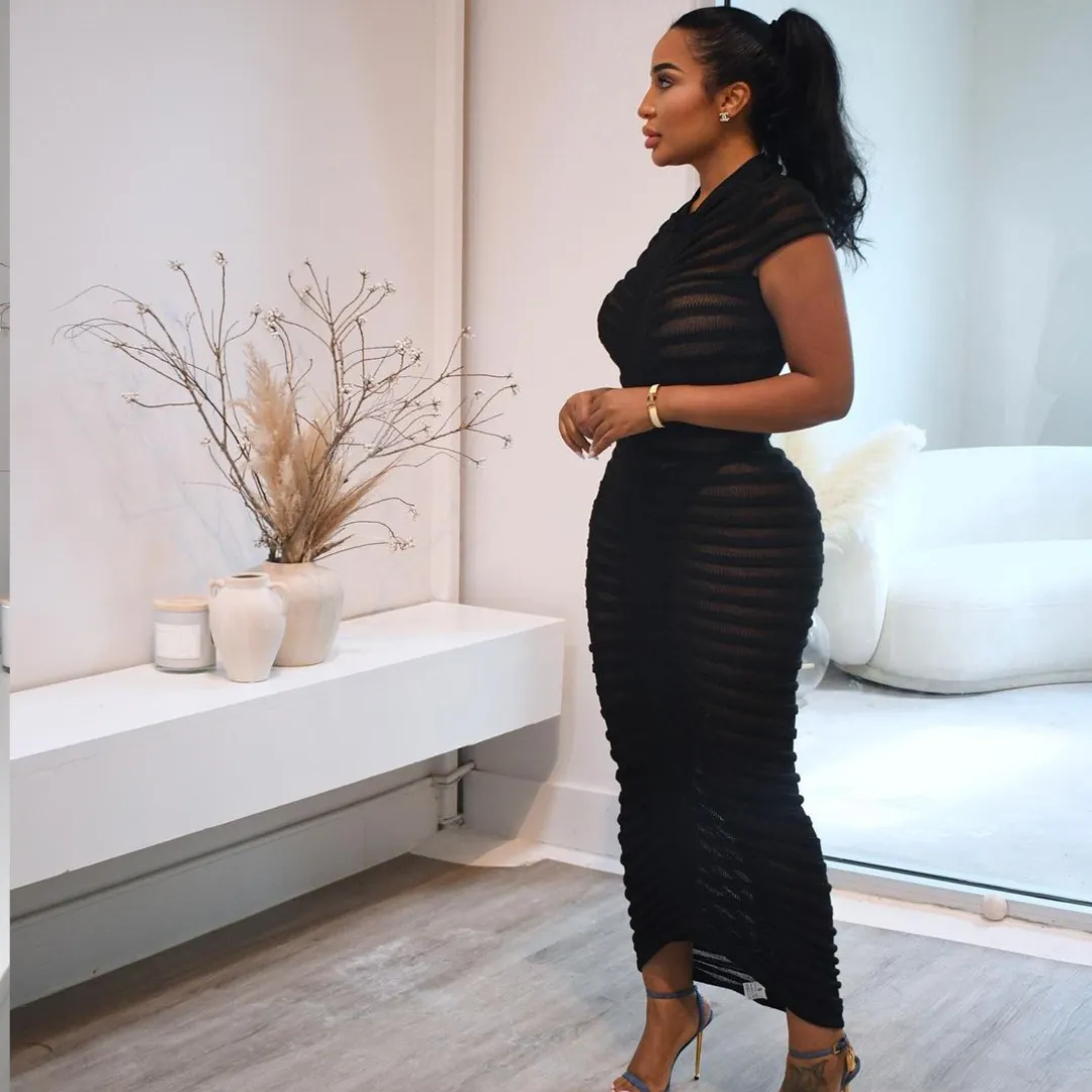 Black Spinal Dress sold by Azel Clothing product image thumbnail 3