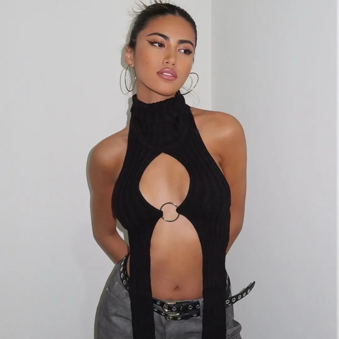 Black Ring Top sold by Azel Clothing product image thumbnail 4