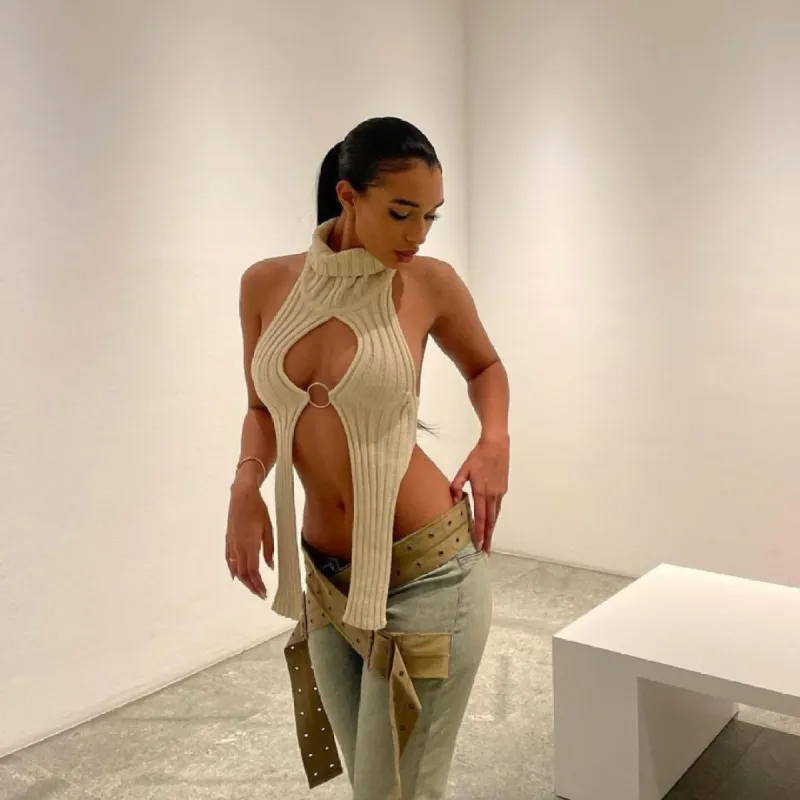 Nude Ring Top sold by Azel Clothing