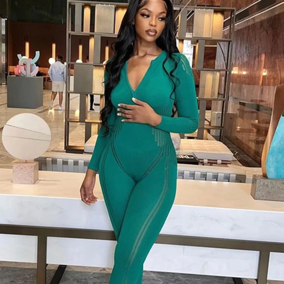 Green Unitard sold by Azel Clothing