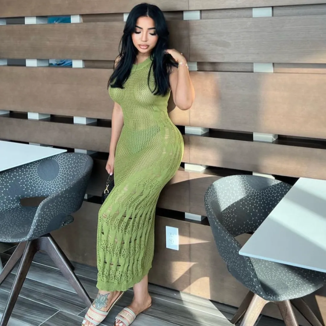 STITCH ME DRESS GREEN sold by Azel Clothing product image thumbnail 2