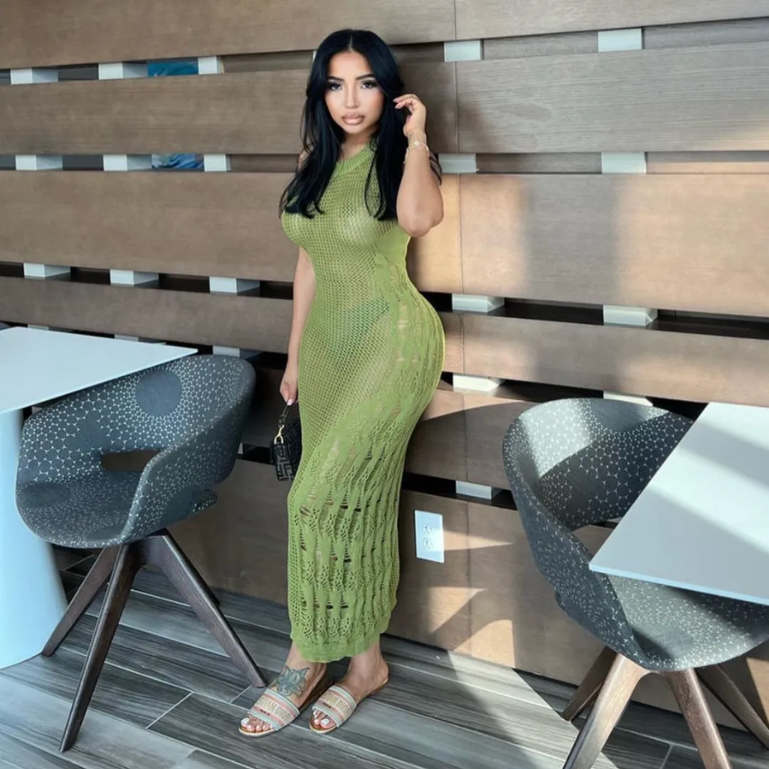 STITCH ME DRESS GREEN sold by Azel Clothing product image thumbnail 3