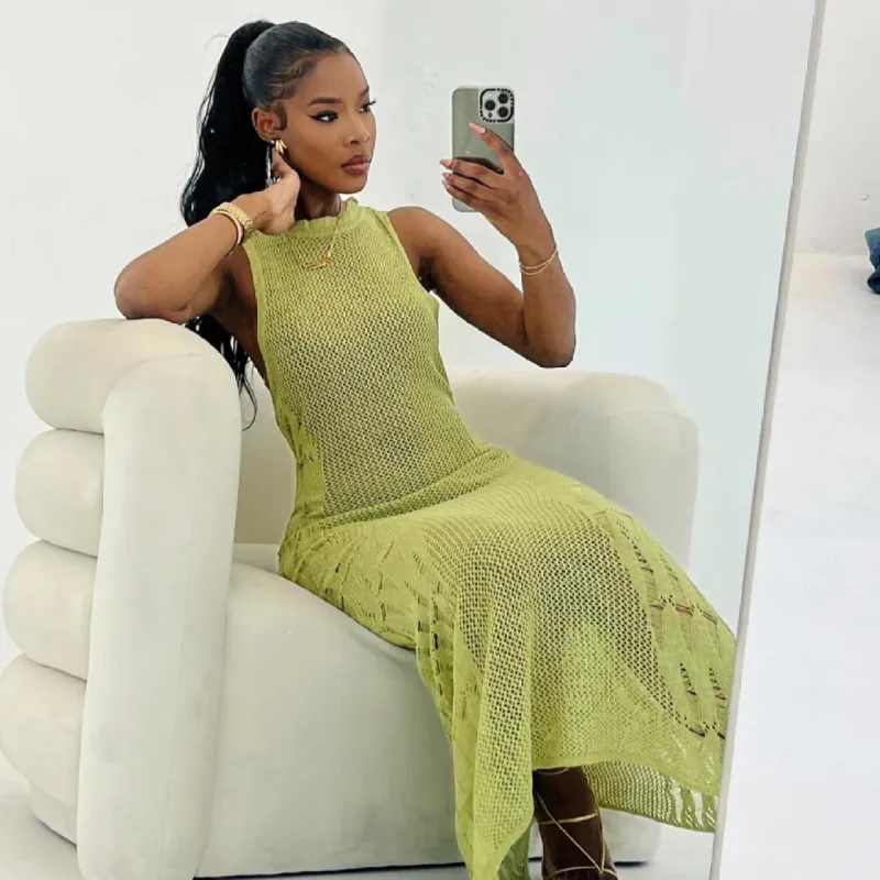 STITCH ME DRESS GREEN sold by Azel Clothing