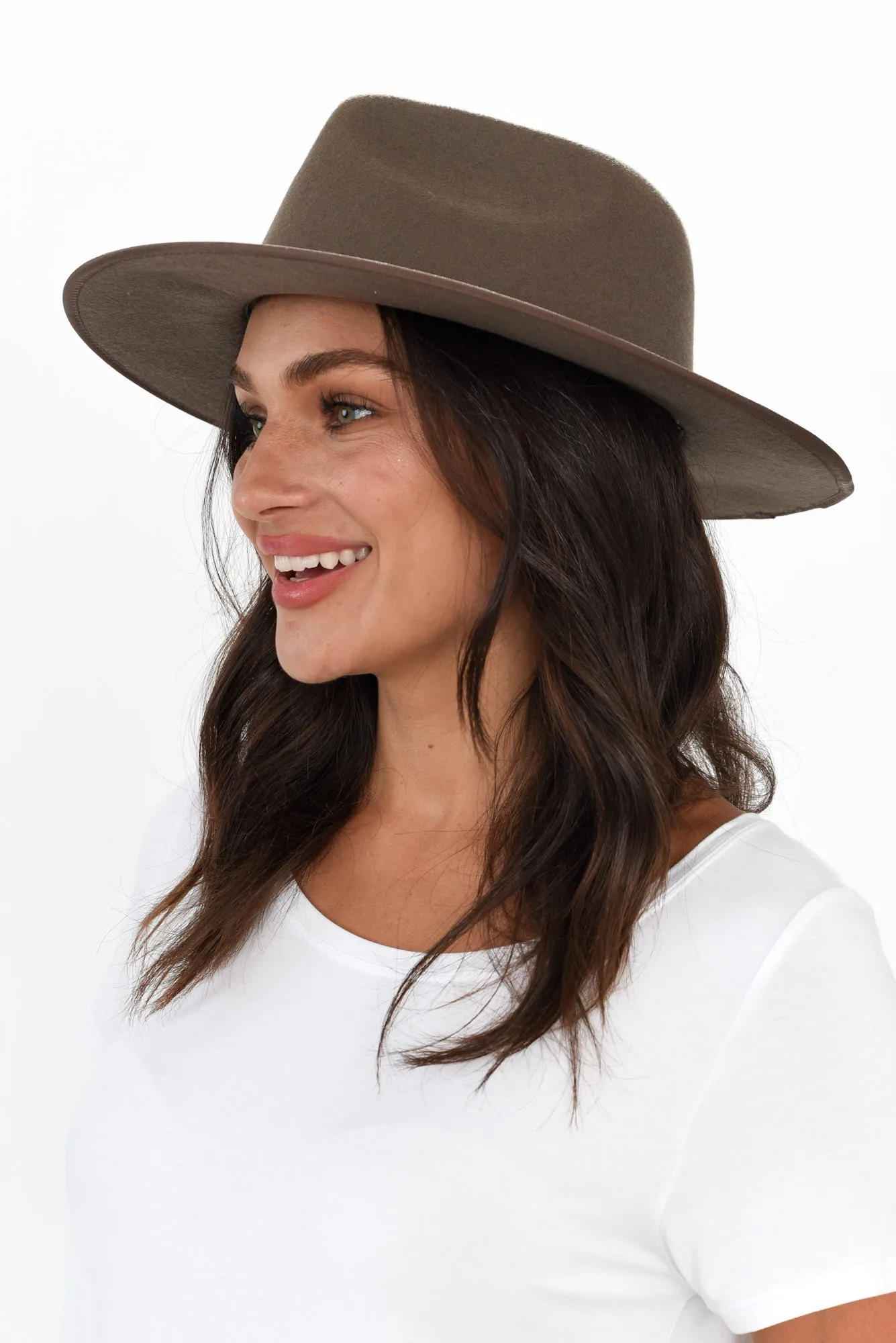 Meribel Taupe Wide Brim Fedora sold by Blue Bungalow product image thumbnail 4