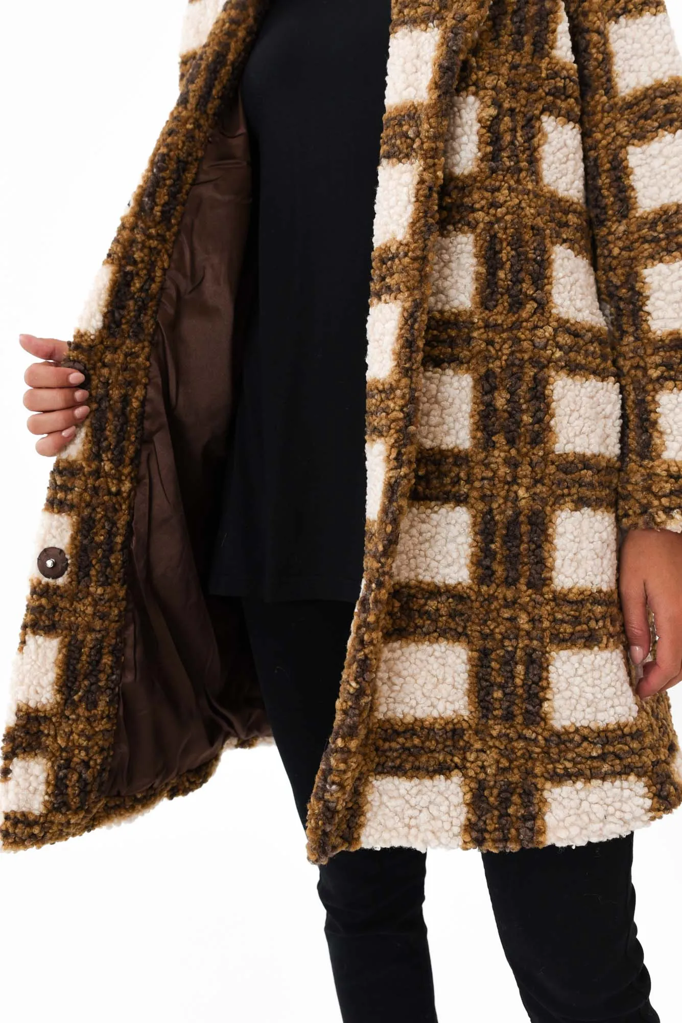 Jungle Caramel Check Coat sold by Blue Bungalow product image thumbnail 5