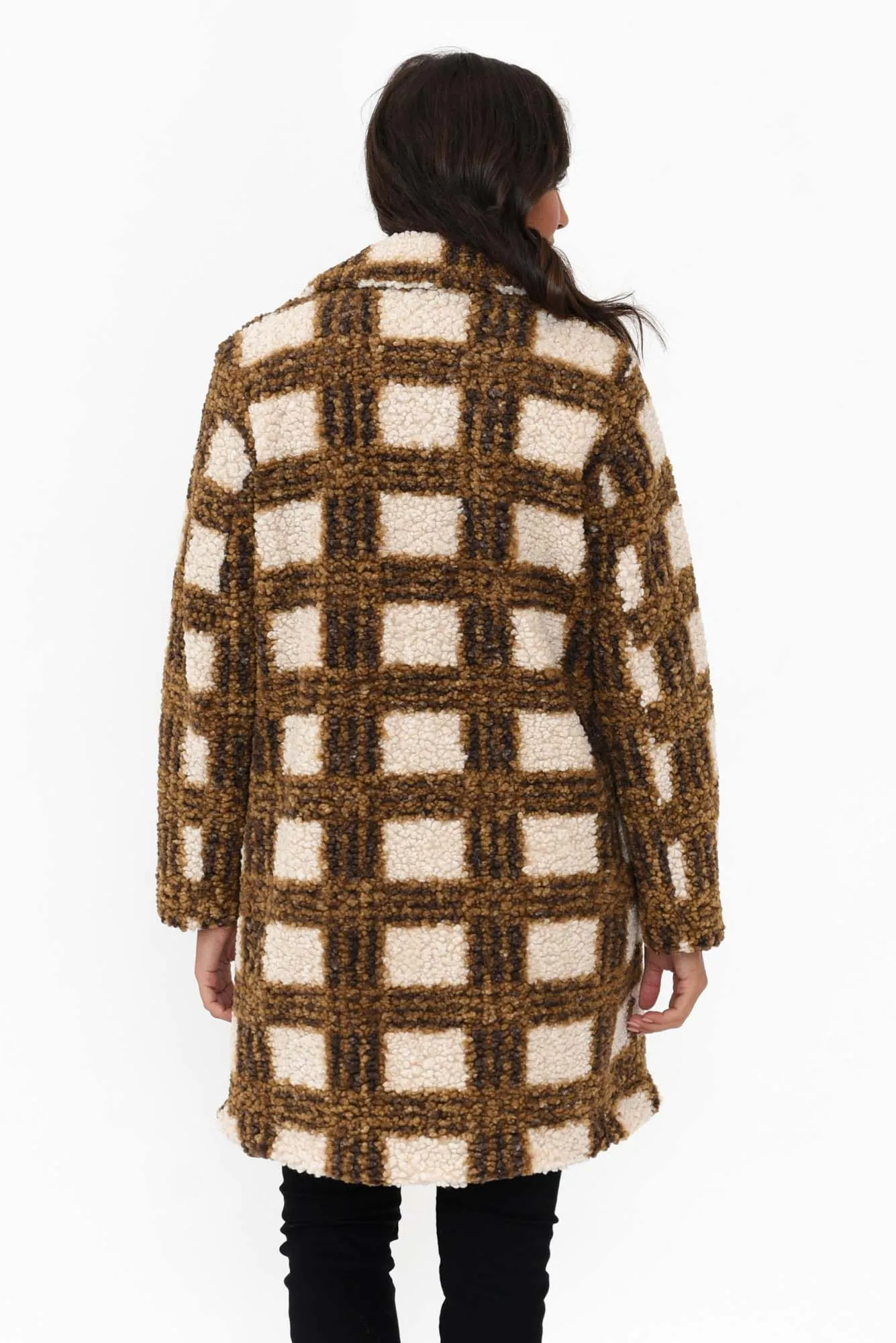 Jungle Caramel Check Coat sold by Blue Bungalow product image thumbnail 4