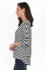 Black Mixed Stripe Milan 3/4 Sleeve Top sold by Blue Bungalow