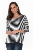 Black Mixed Stripe Milan 3/4 Sleeve Top sold by Blue Bungalow