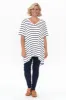 Novella White Stripe Bamboo Top sold by Blue Bungalow