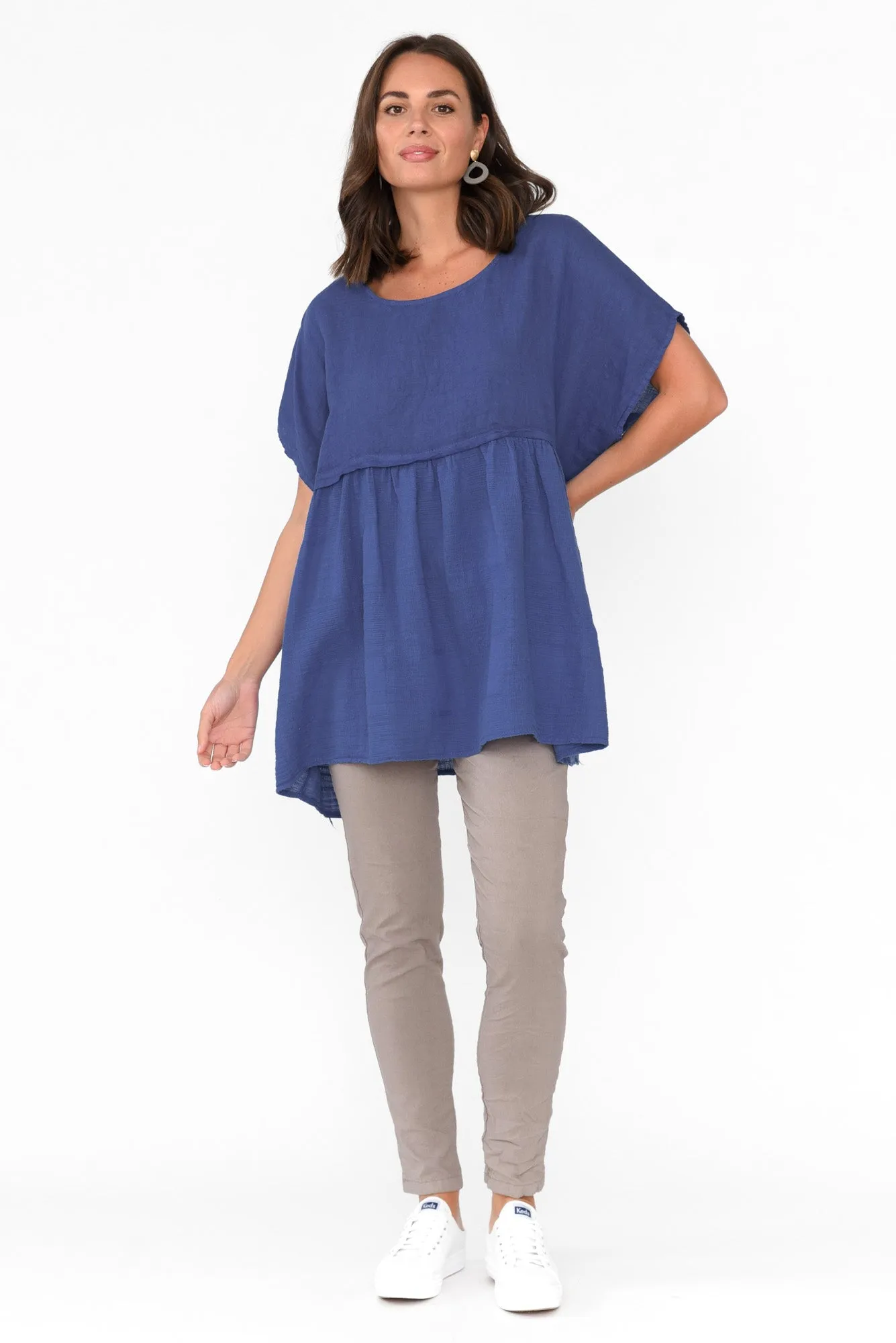Sabre Cobalt Linen Top sold by Blue Bungalow product image thumbnail 2