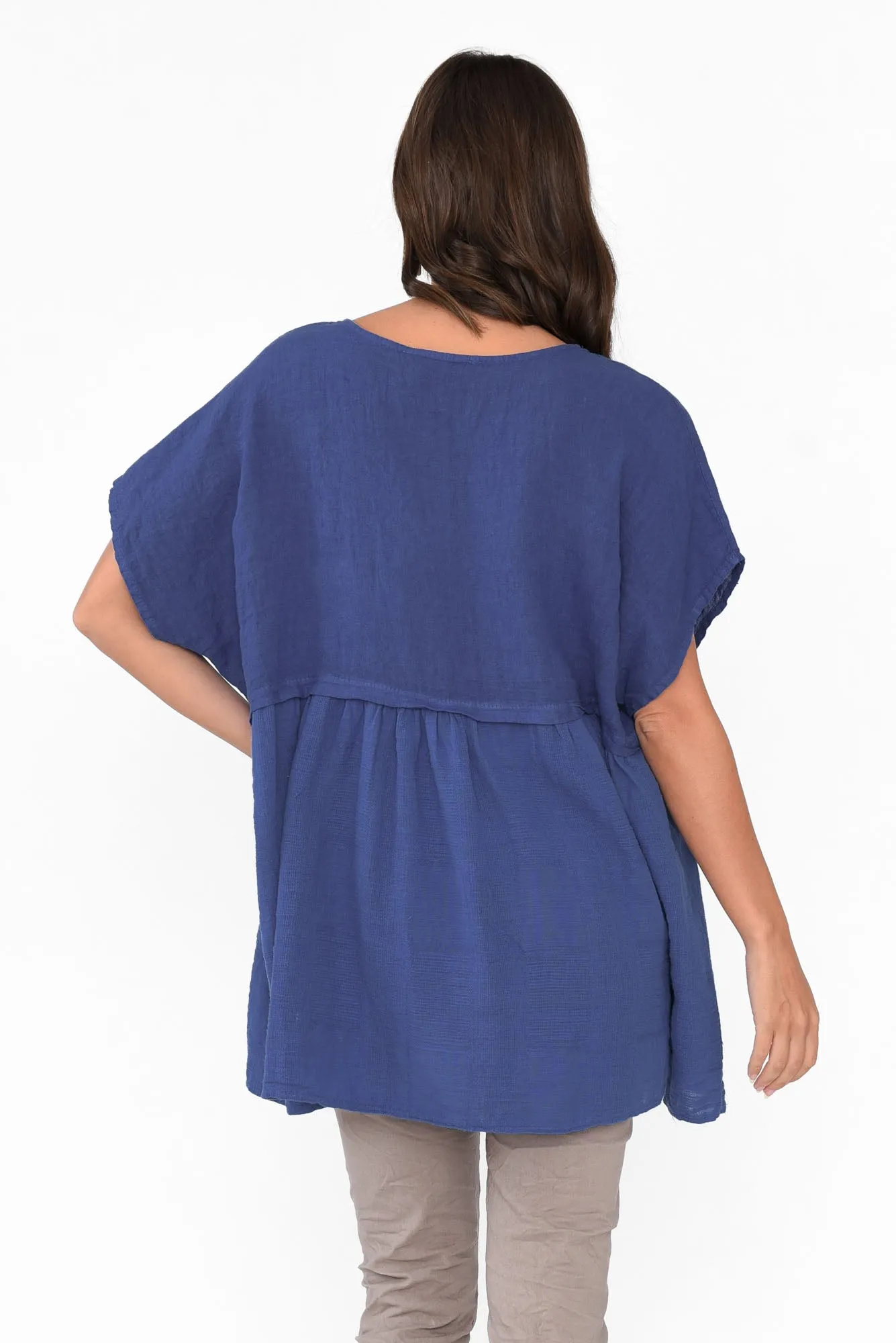 Sabre Cobalt Linen Top sold by Blue Bungalow product image thumbnail 4