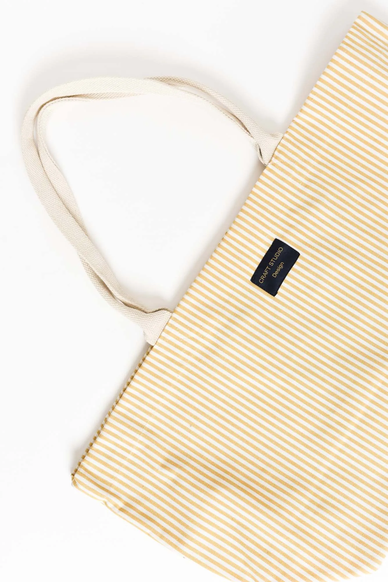 Miami Yellow Stripe Canvas Tote Bag sold by Blue Bungalow product image thumbnail 2