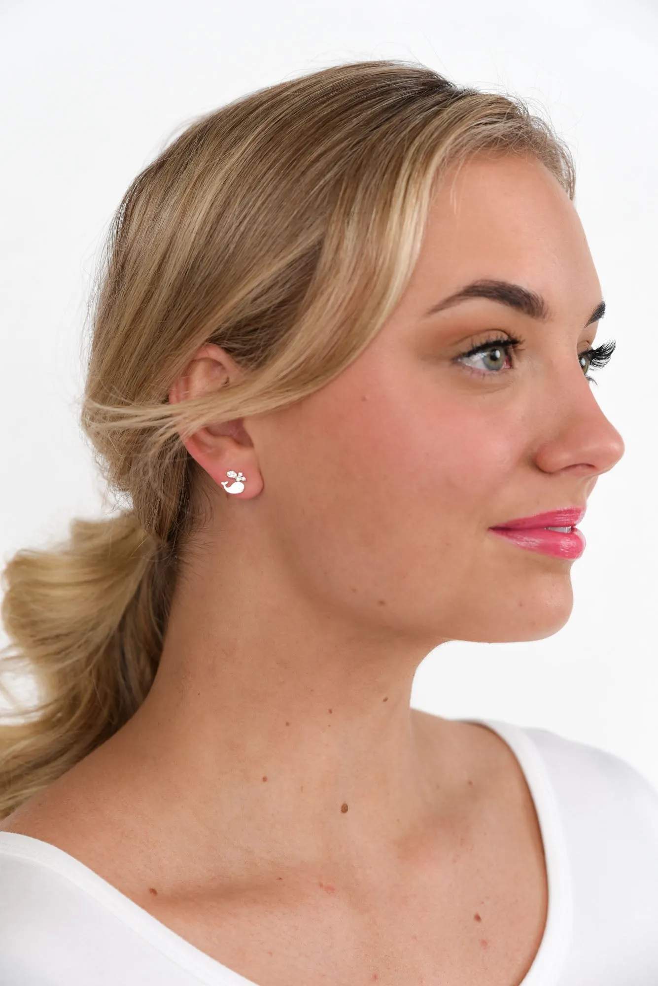 Cori Silver Whale Stud Earrings sold by Blue Bungalow product image thumbnail 2