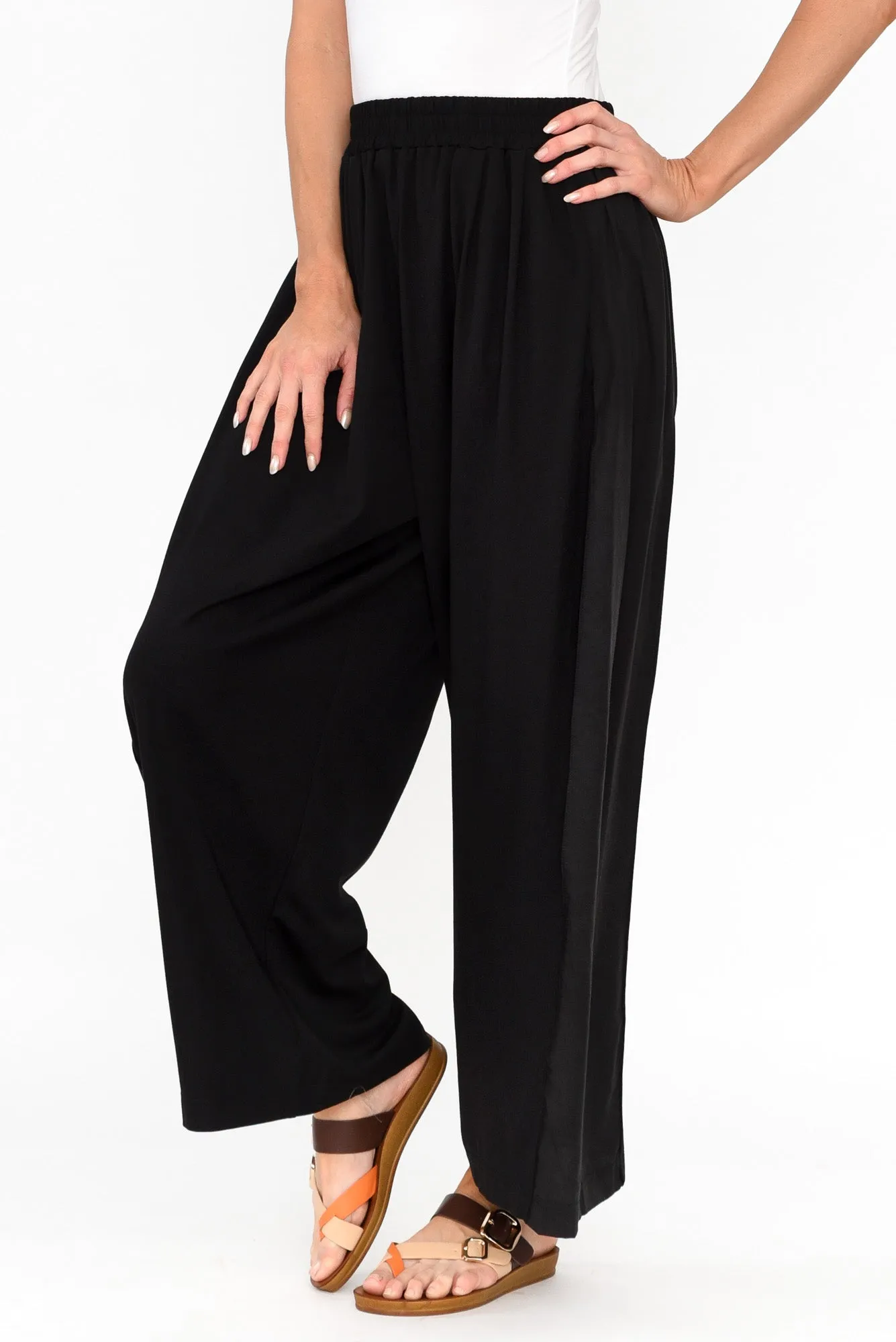 Aimee Black Side Panel Palazzo Pants sold by Blue Bungalow product image thumbnail 3