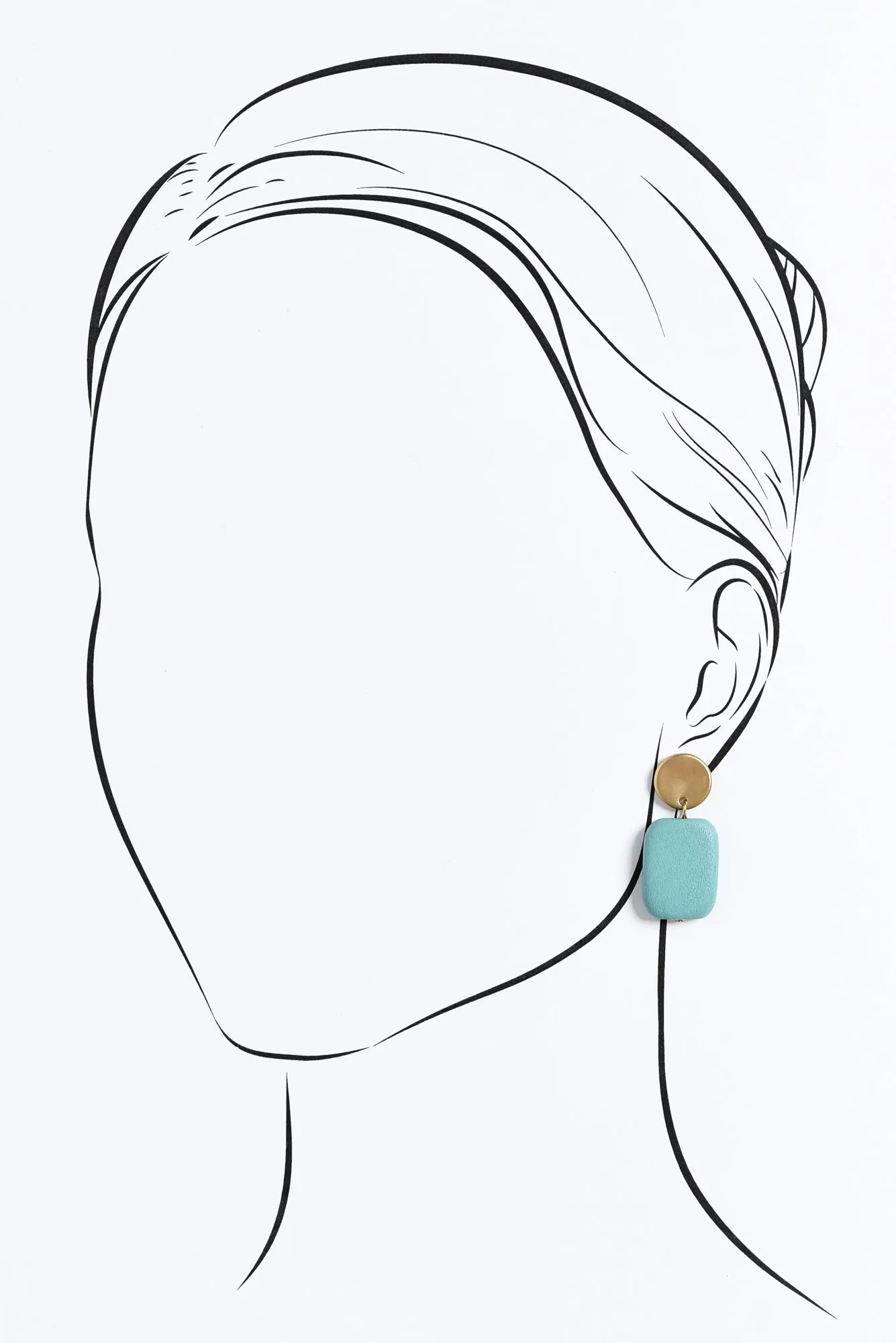 Ariel Aqua Rectangle Drop Earrings sold by Blue Bungalow product image thumbnail 2