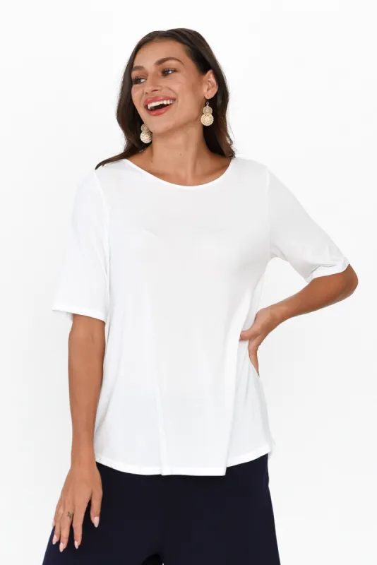 Buttery White Half Sleeve Tee sold by Blue Bungalow