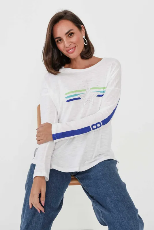 Layla White Star Cotton Tee sold by Blue Bungalow