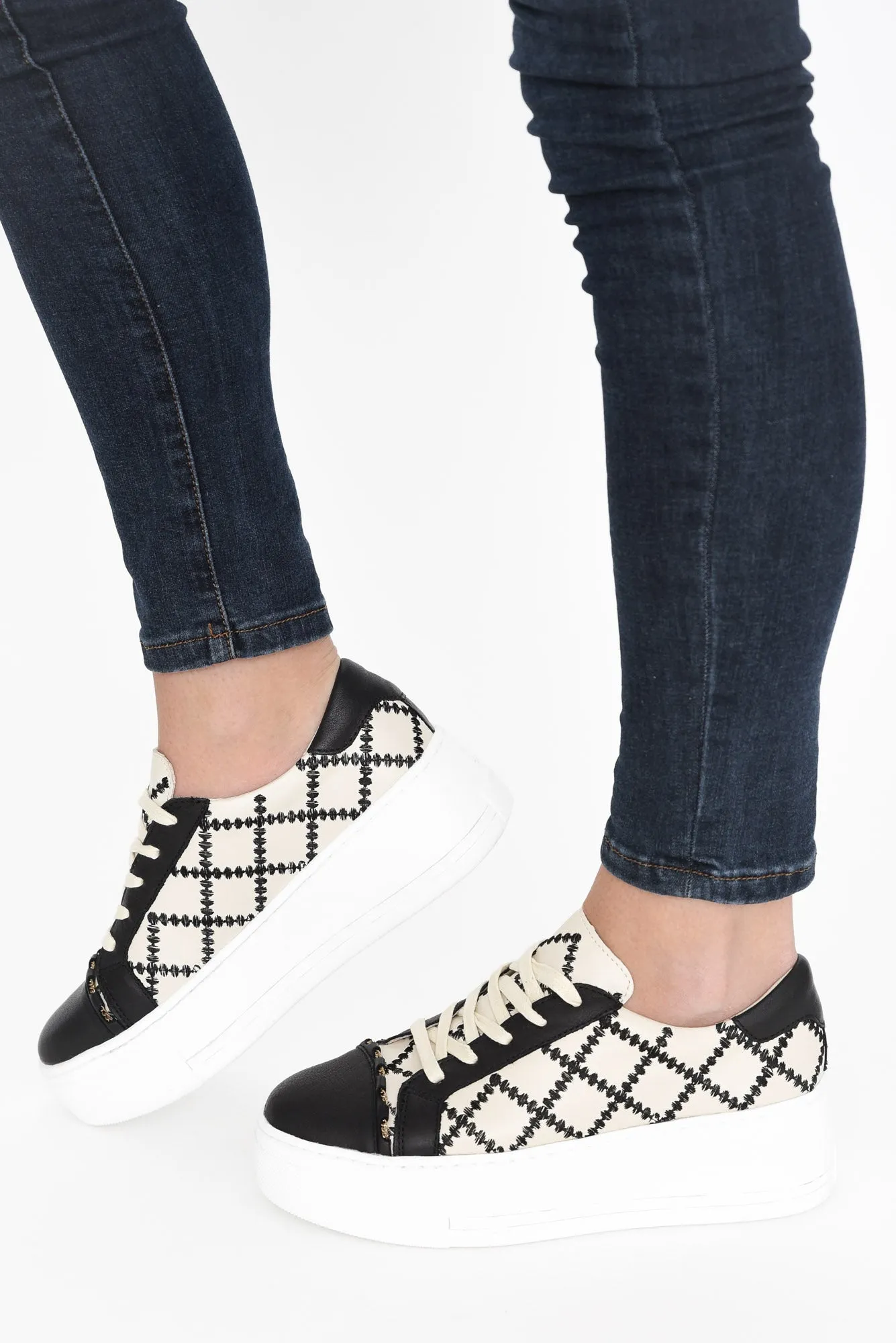 Frankie Black Leather Platform Sneaker sold by Blue Bungalow product image thumbnail 2