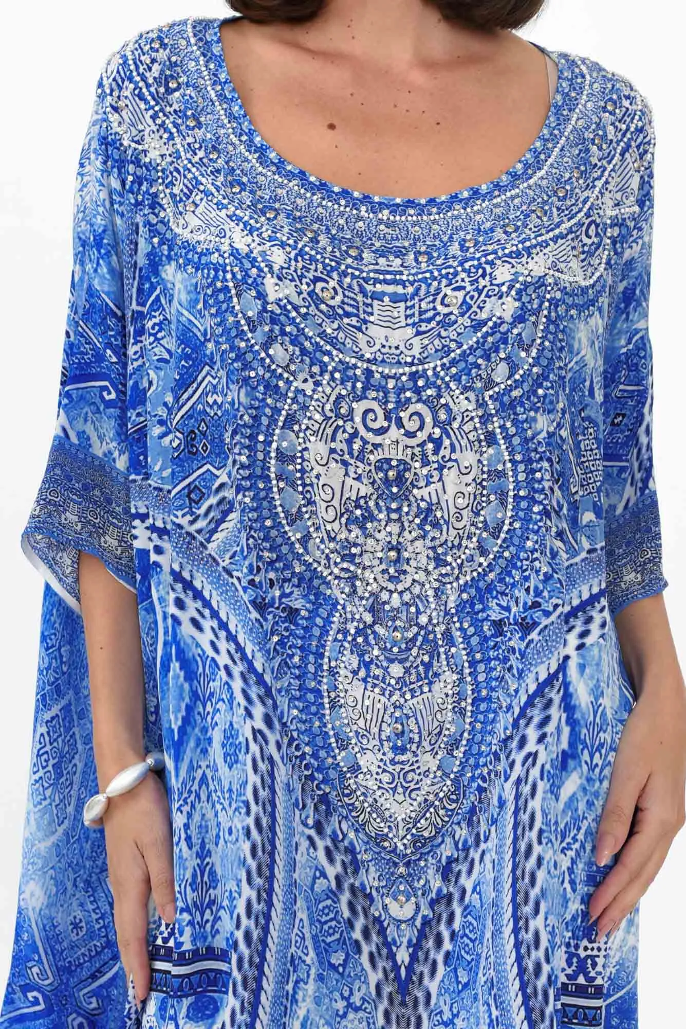 Monet Blue Silk Drape Top sold by Blue Bungalow product image thumbnail 5