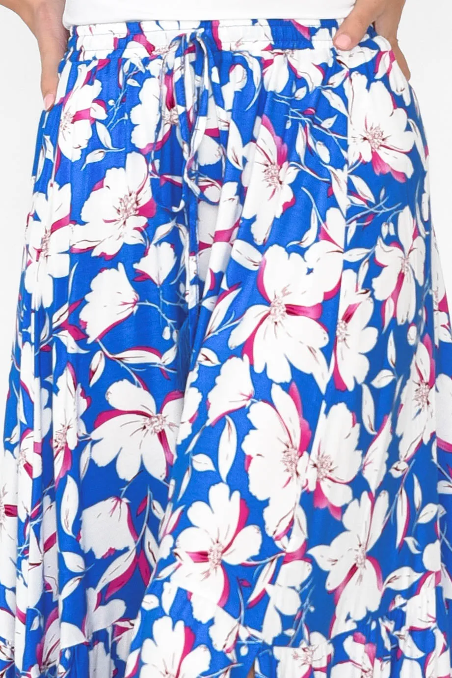 Lysandra Blue Flower Maxi Skirt sold by Blue Bungalow product image thumbnail 5