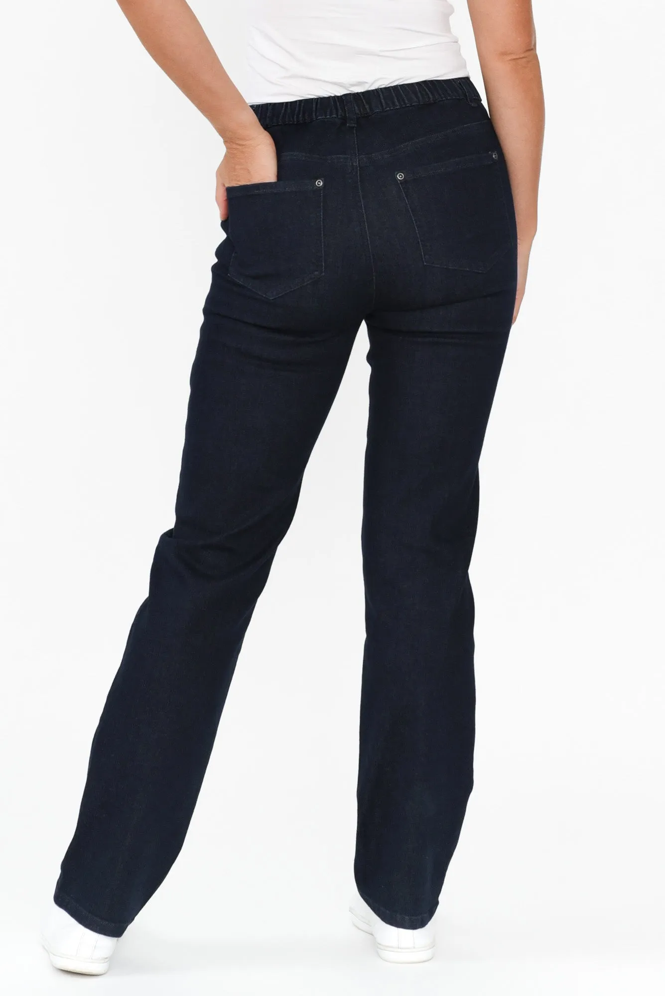 Suzy Dark Denim Stretch Jeans sold by Blue Bungalow product image thumbnail 4