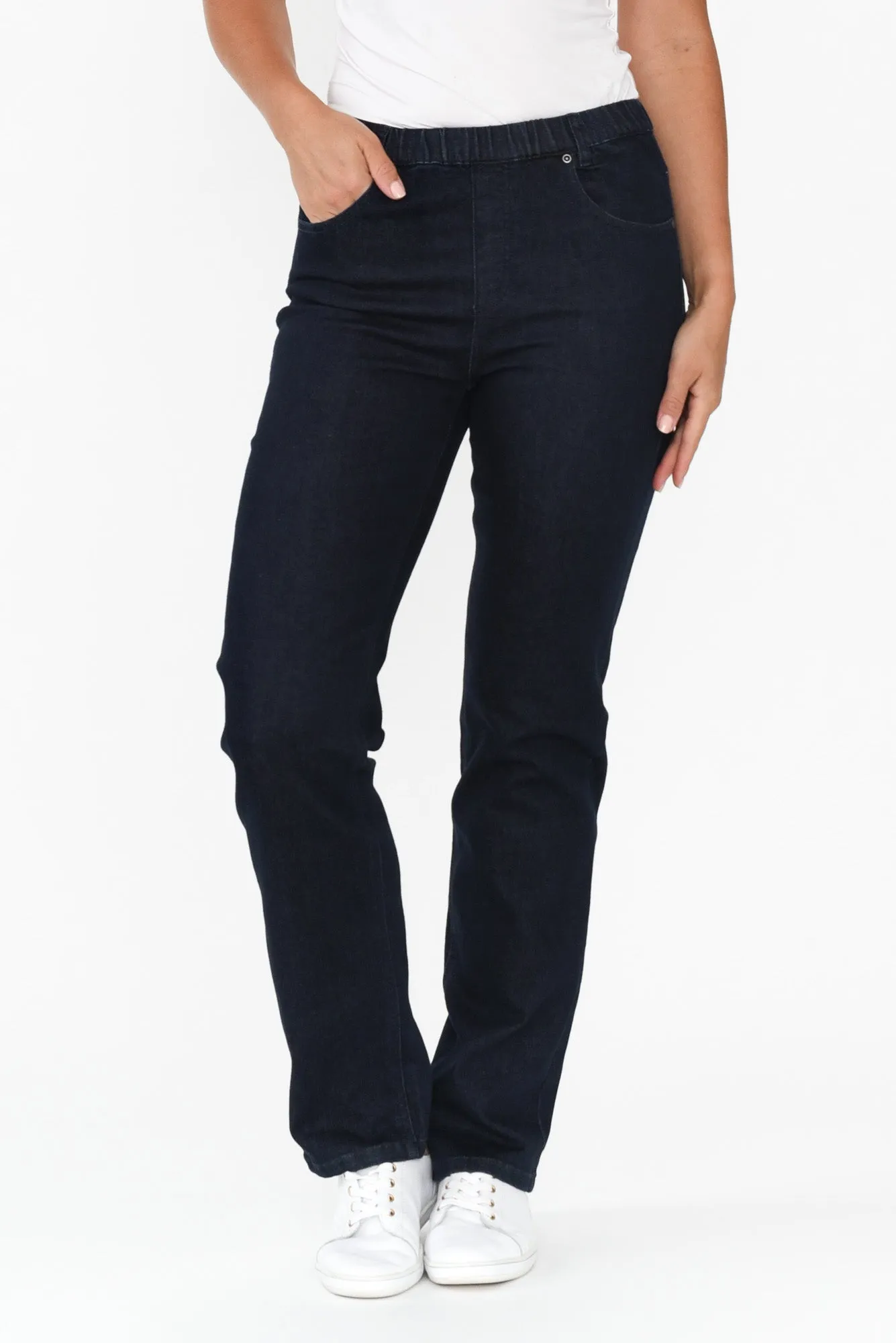 Suzy Dark Denim Stretch Jeans sold by Blue Bungalow