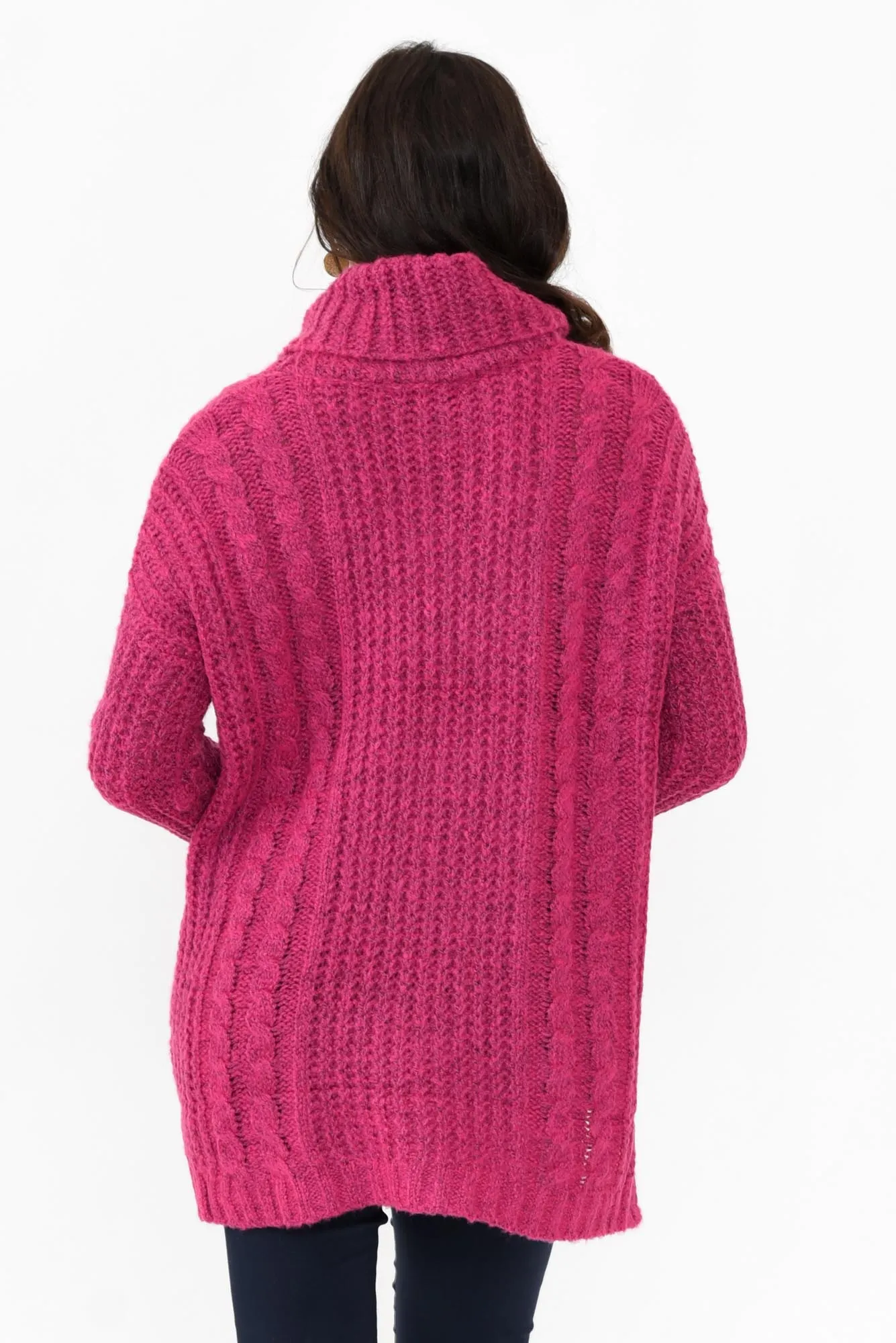 Hamlin Hot Pink Roll Neck Jumper sold by Blue Bungalow product image thumbnail 4