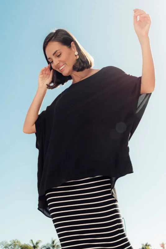 Mali Black Drape Top sold by Blue Bungalow