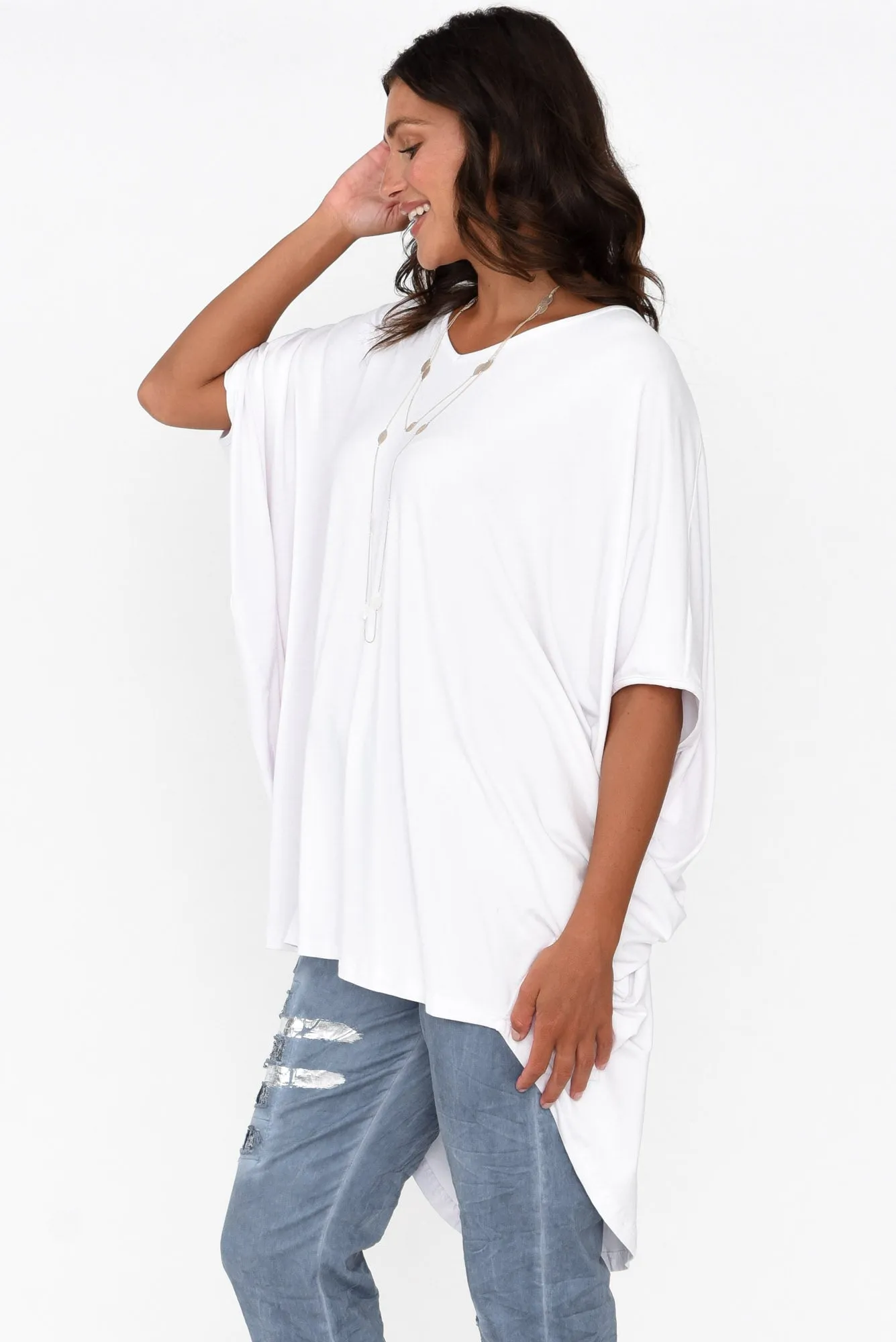 Emory White Bamboo Batwing Top sold by Blue Bungalow product image thumbnail 4