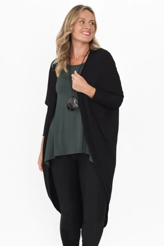 Aubrey Black Bamboo Cocoon Cardigan sold by Blue Bungalow
