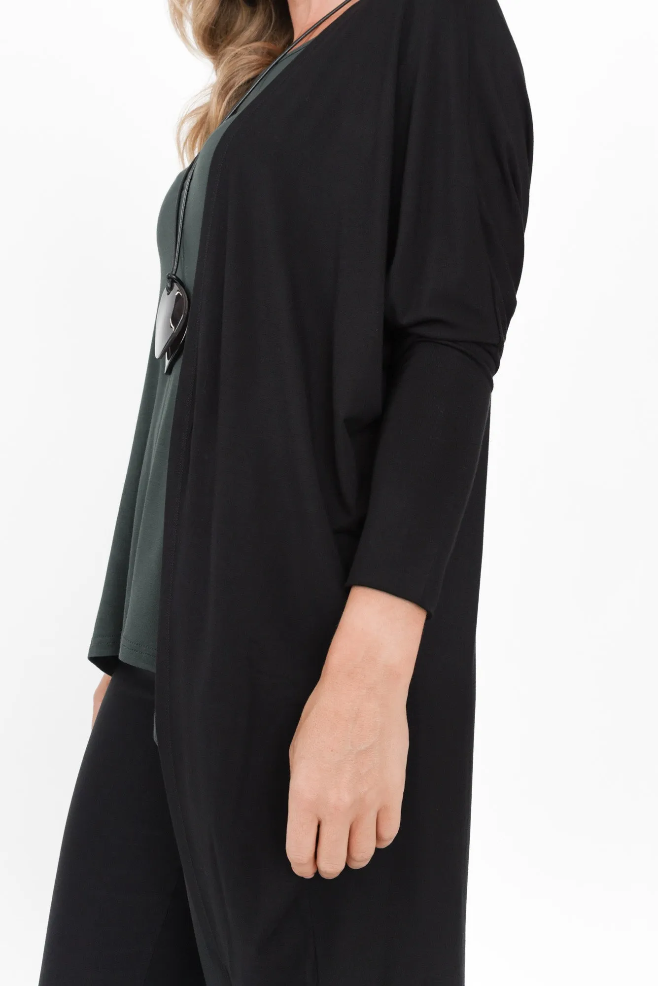 Aubrey Black Bamboo Cocoon Cardigan sold by Blue Bungalow product image thumbnail 5