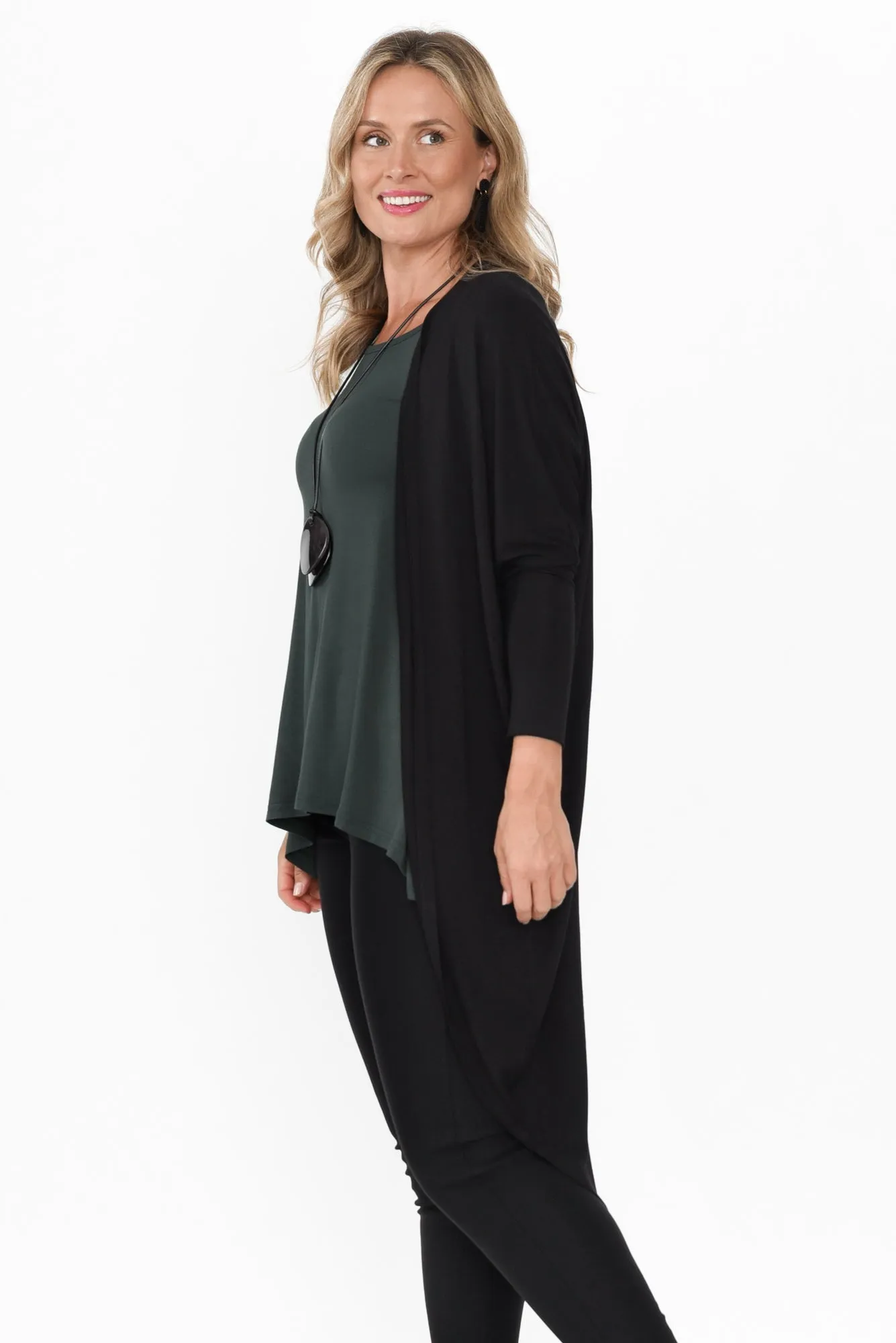 Aubrey Black Bamboo Cocoon Cardigan sold by Blue Bungalow product image thumbnail 4