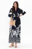 Lestelle Navy Palm Cotton Tie Dress sold by Blue Bungalow