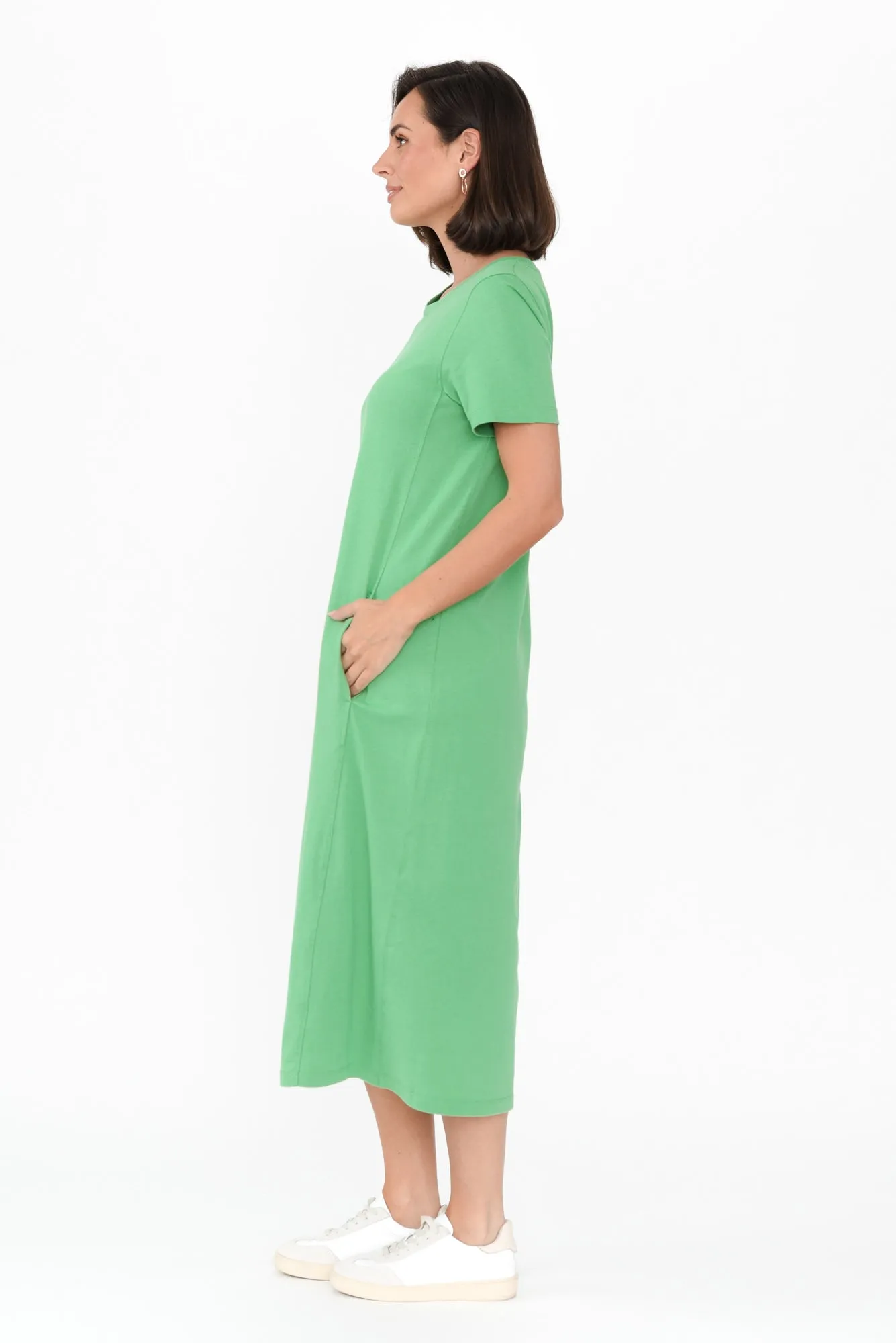Adira Green Cotton Pocket Dress sold by Blue Bungalow product image thumbnail 3