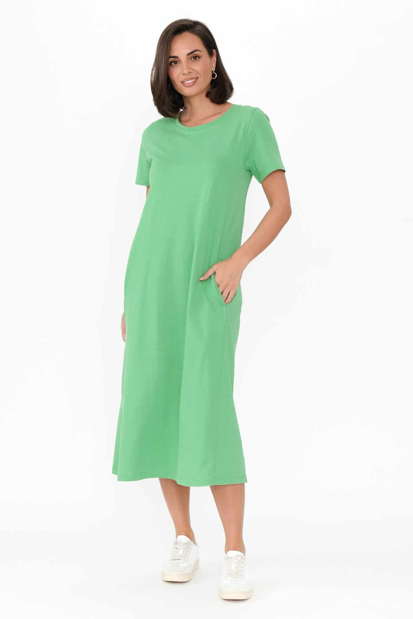Adira Green Cotton Pocket Dress sold by Blue Bungalow product image thumbnail 2