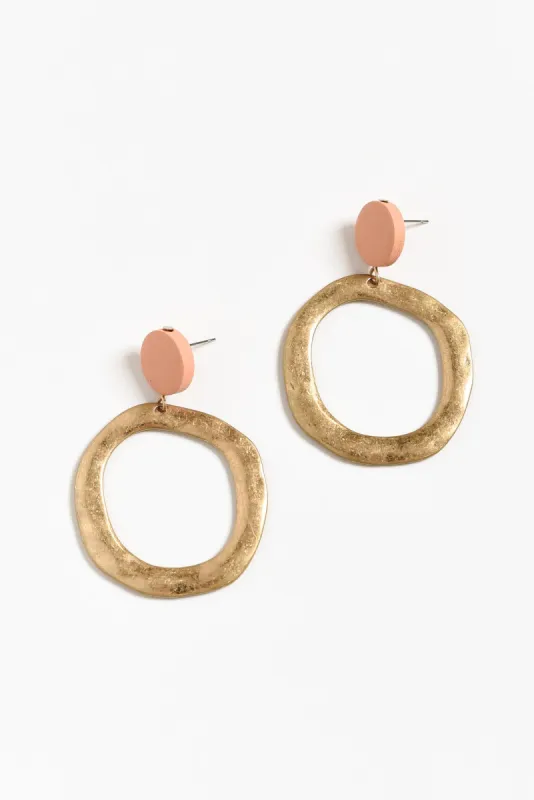 Lada Gold Circle Drop Earrings sold by Blue Bungalow