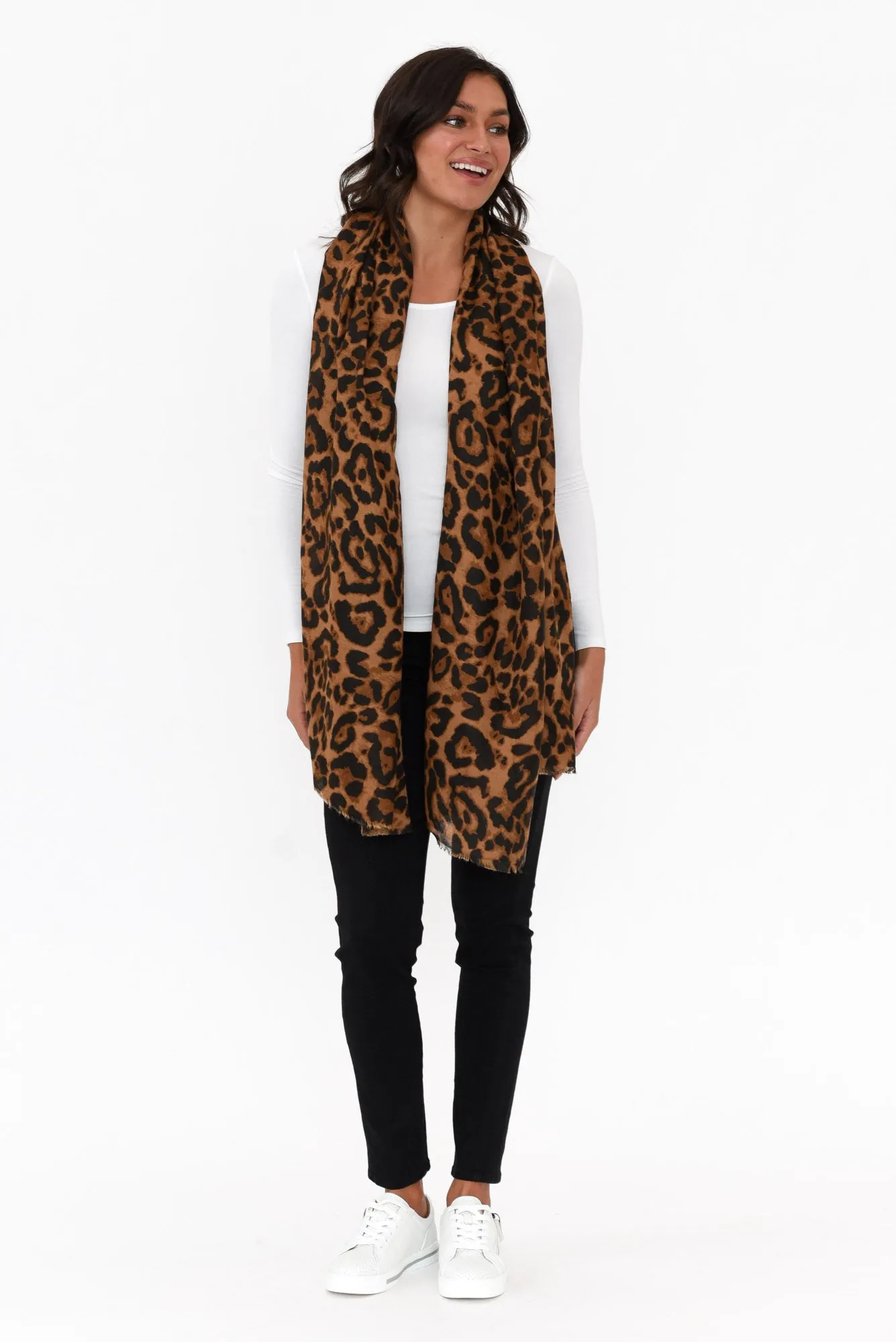 Neave Tan Leopard Scarf sold by Blue Bungalow product image thumbnail 2