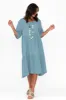 Esmerelda Steel Cotton Tier Dress sold by Blue Bungalow