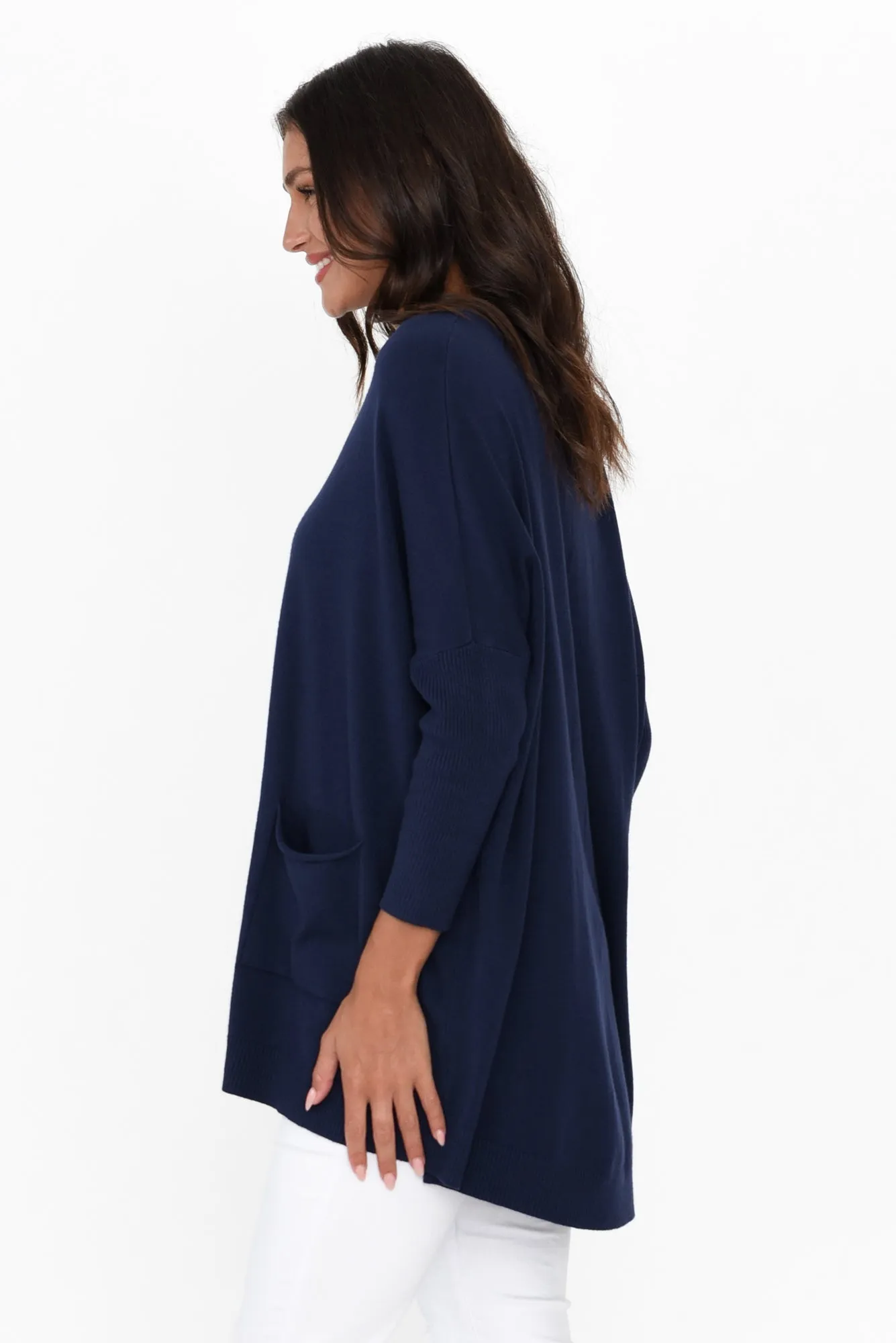 Helsinki Navy Knit Pocket Jumper sold by Blue Bungalow product image thumbnail 4