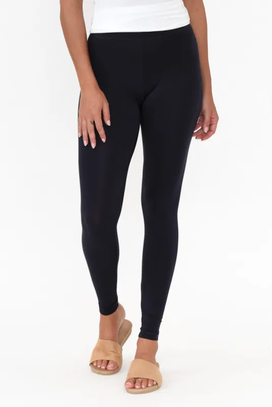 Navy Micro Modal Stretch Leggings sold by Blue Bungalow
