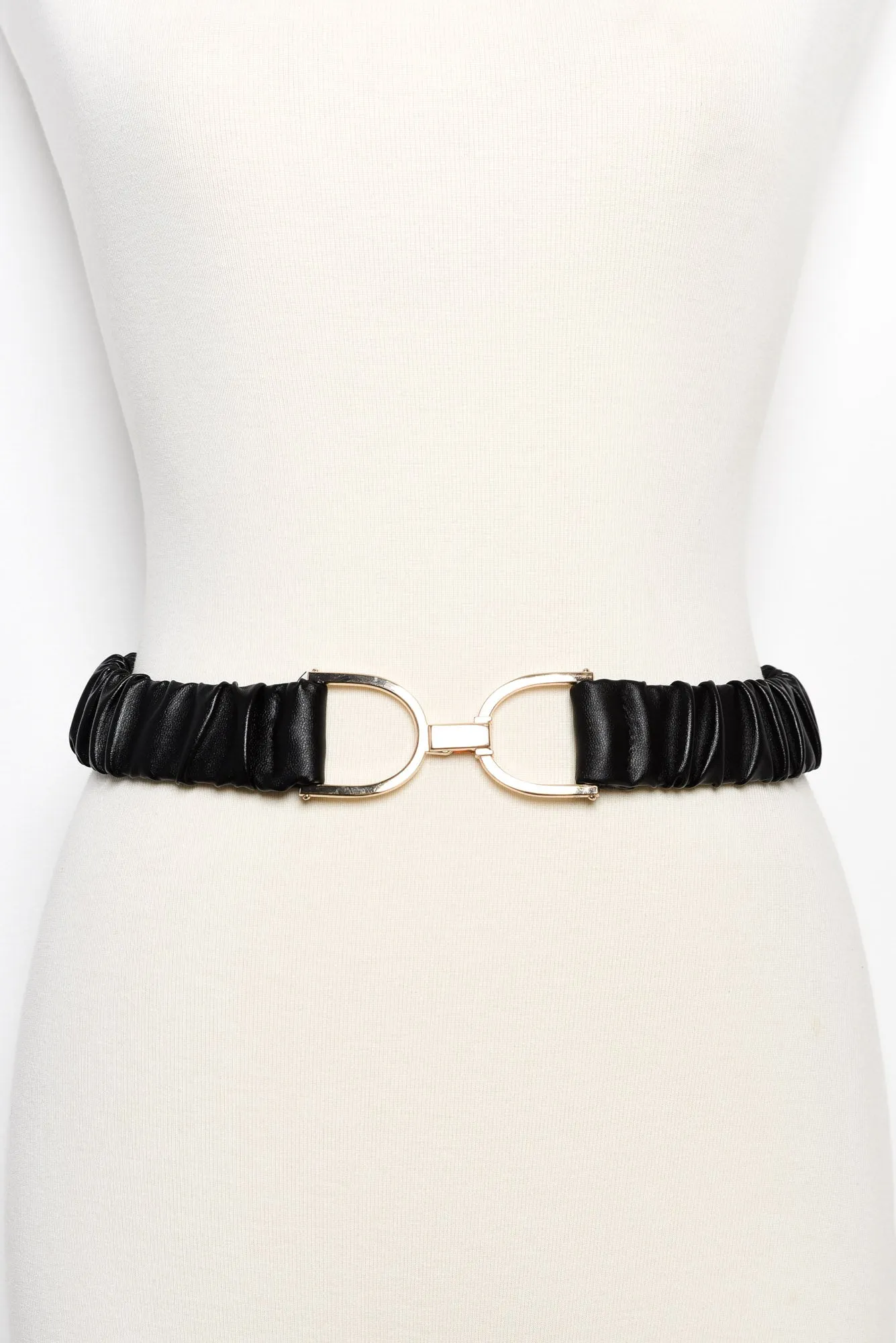 Tanyel Black Ruched Stretch Waist Belt sold by Blue Bungalow