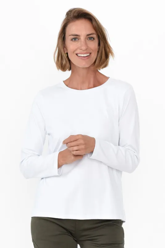 Porter White Cotton Long Sleeve Top sold by Blue Bungalow