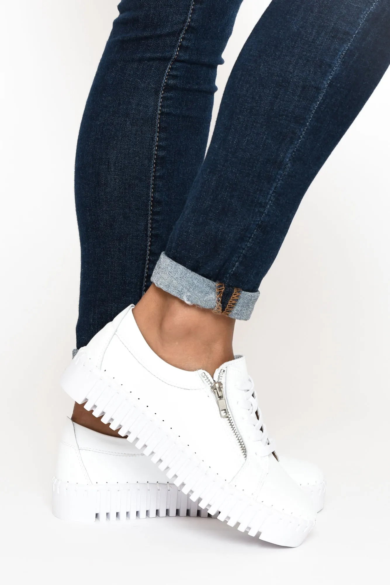 Medusa White Platform Sneaker sold by Blue Bungalow