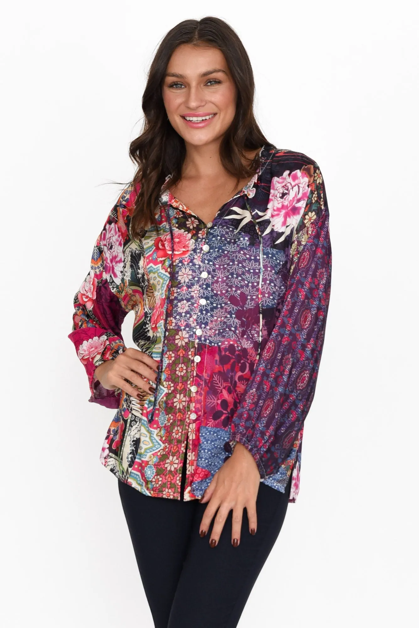 Abrish Pink Floral Shirt sold by Blue Bungalow