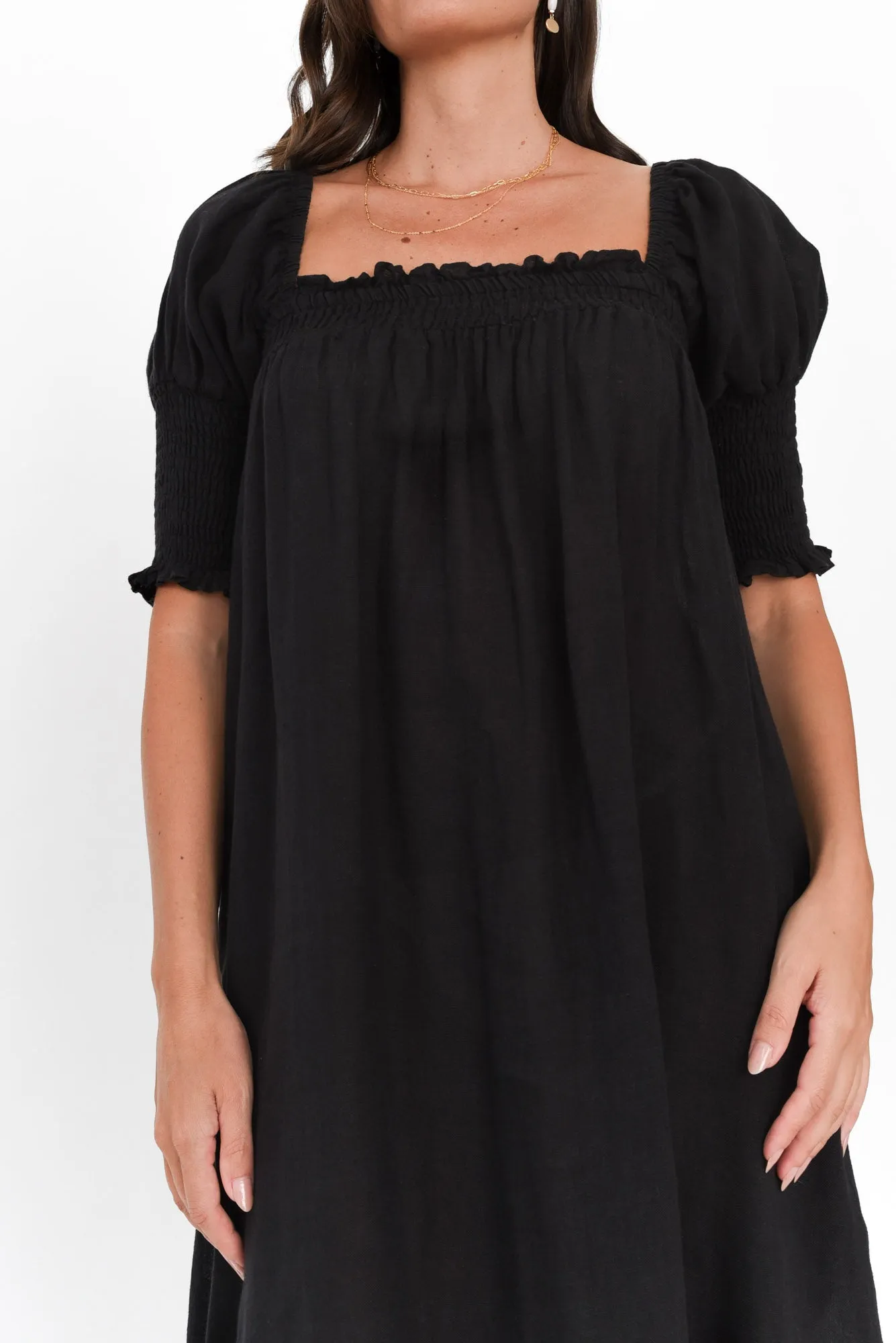 Bethania Black Linen Dress sold by Blue Bungalow product image thumbnail 5