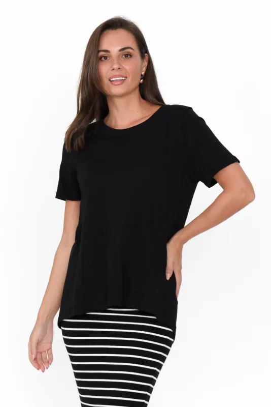Hamilton Black Cotton Tee sold by Blue Bungalow