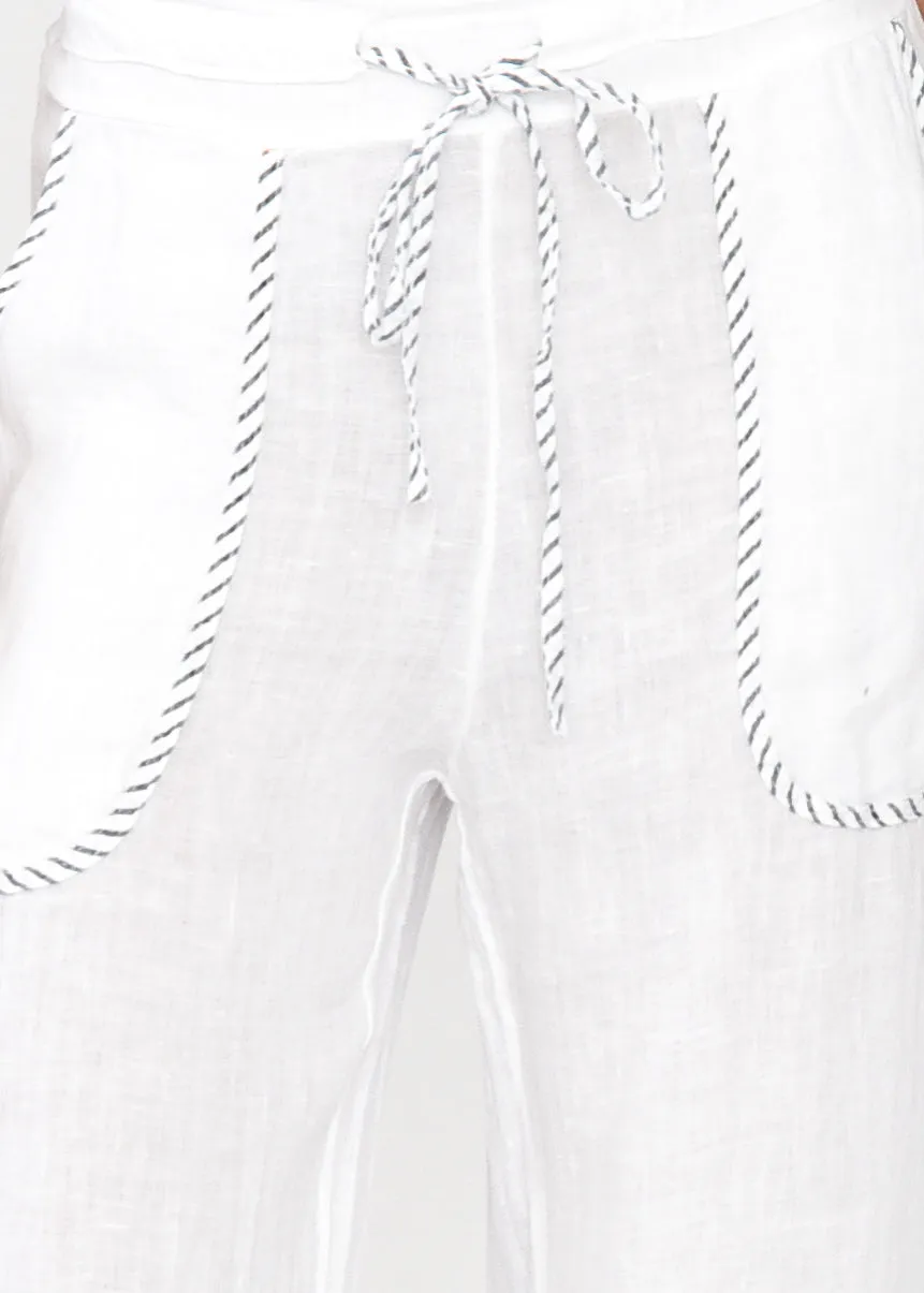 Lundy White Trim Linen Pants sold by Blue Bungalow product image thumbnail 5